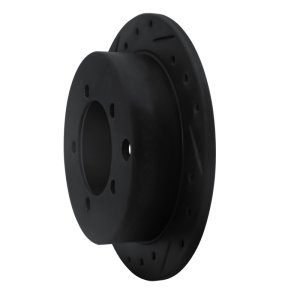 Mitsubishi Diamante Brake Rotor (1) - Rear Left - R1 Concepts - Drilled & Slotted - Black - `97-`04